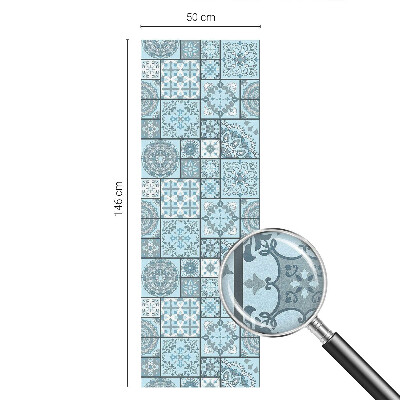 Film fenêtre décoratif occultant vitrail Carreaux bleus