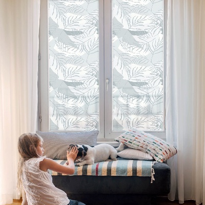 Vitrail autocollant pour fenêtre Feuilles subtiles