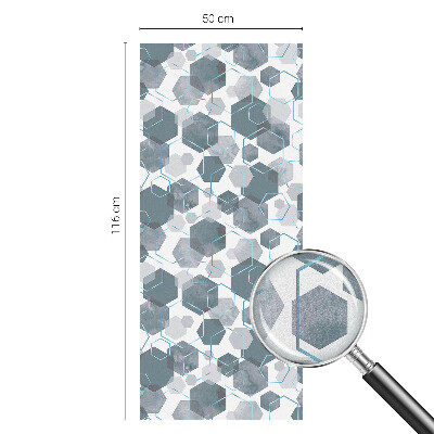 Film fenêtre décoratif occultant vitrail hexagones géométriques