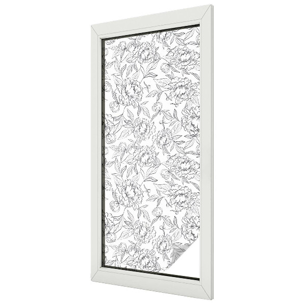 Film occultant fenêtre effet vitrail motif floral