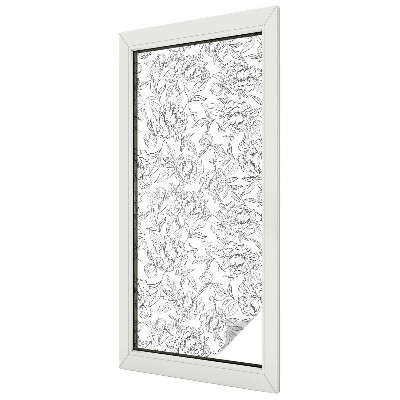 Film occultant fenêtre effet vitrail motif floral