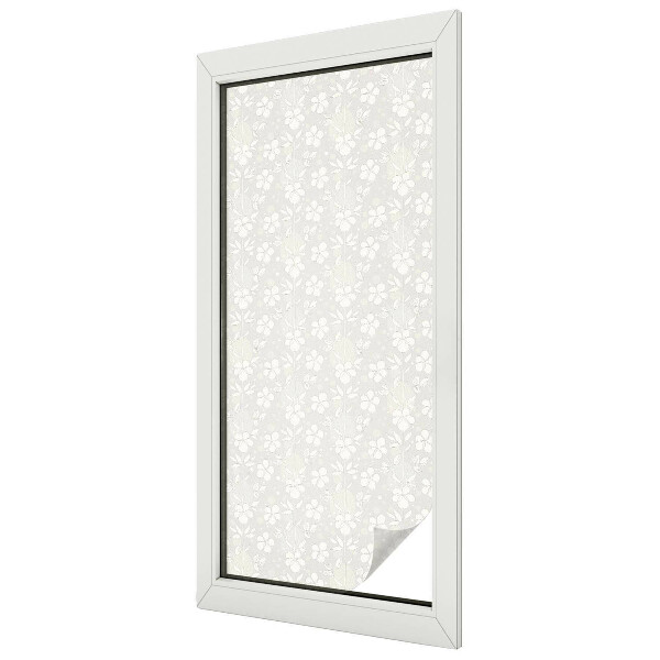 Film fenêtre décoratif occultant vitrail Fleurs subtiles