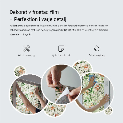 Film occultant pour fenêtre mosaïque florale