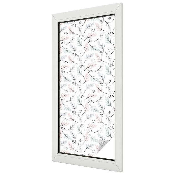 Film fenêtre décoratif occultant vitrail feuilles de plantes