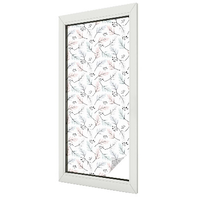 Film fenêtre décoratif occultant vitrail feuilles de plantes