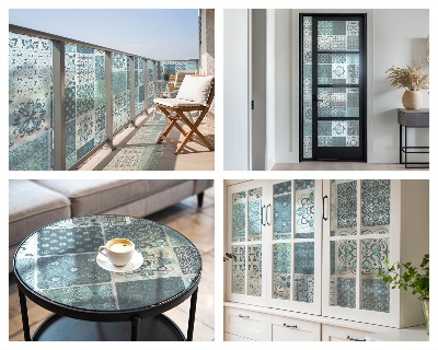 Vitrail autocollant pour fenêtre Carreaux bohèmes