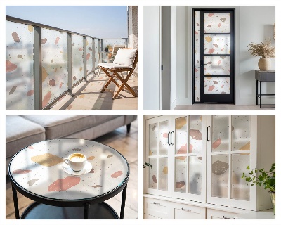 Autocollant pour vitrage Terrazzo abstrait