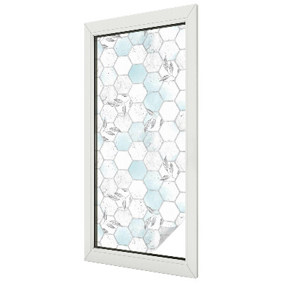 Film occultant fenêtre effet vitrail Tuiles en feuilles