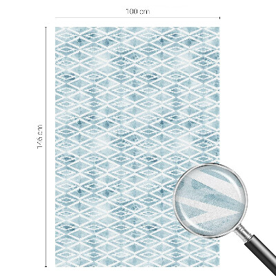 Film fenêtre décoratif occultant vitrail Losanges bleus