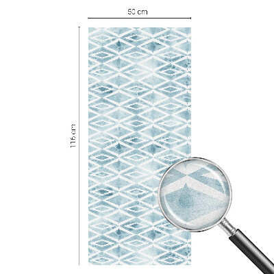 Film fenêtre décoratif occultant vitrail Losanges bleus