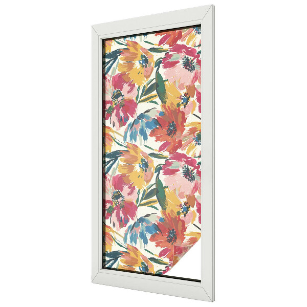 Vitrail autocollant pour fenêtre explosion de fleurs