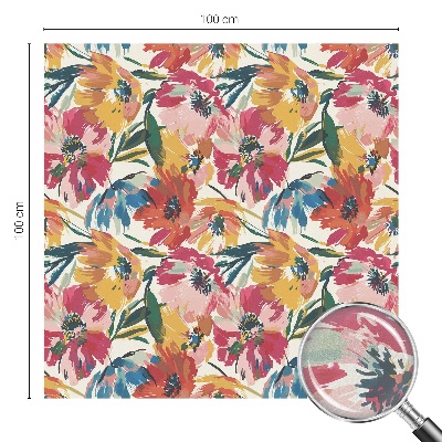 Vitrail autocollant pour fenêtre explosion de fleurs