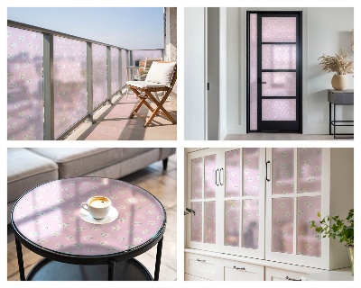 Film fenêtre décoratif occultant vitrail Motif floral