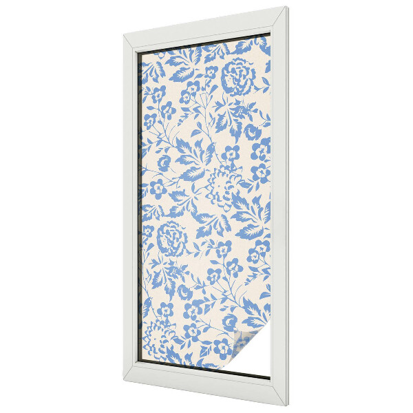 Vitrail autocollant pour fenêtre Fleurs feuilles