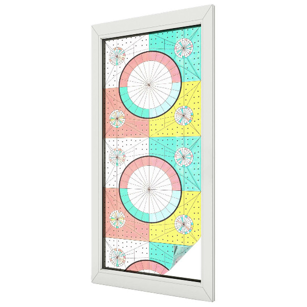 Film fenêtre décoratif occultant vitrail Cercles géométriques