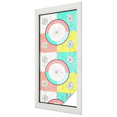 Film fenêtre décoratif occultant vitrail Cercles géométriques