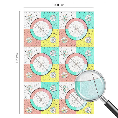 Film fenêtre décoratif occultant vitrail Cercles géométriques