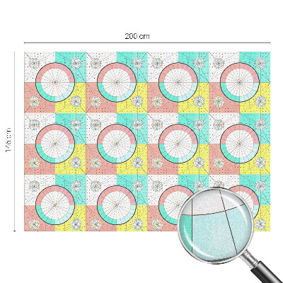 Film fenêtre décoratif occultant vitrail Cercles géométriques