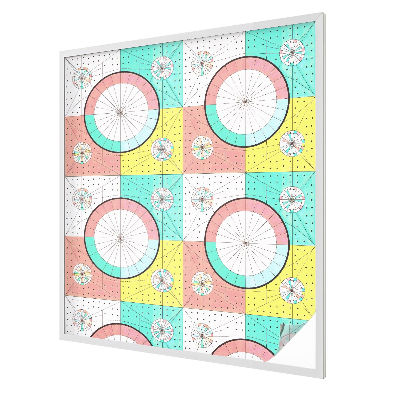 Film fenêtre décoratif occultant vitrail Cercles géométriques