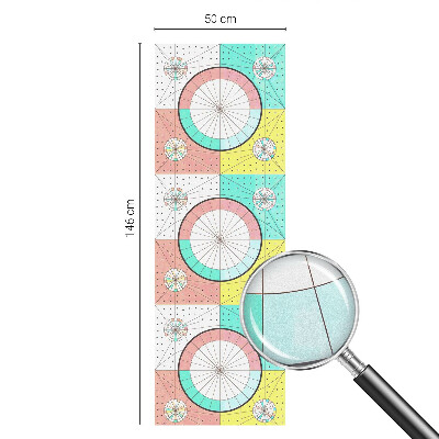 Film fenêtre décoratif occultant vitrail Cercles géométriques