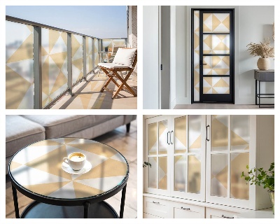 Vitrail autocollant pour fenêtre Triangles géométriques