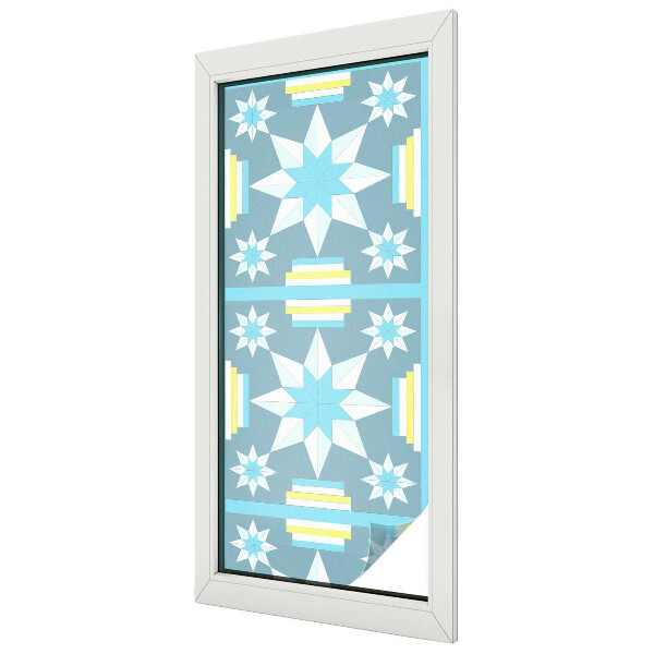 Film fenêtre décoratif occultant vitrail Motif en étoile