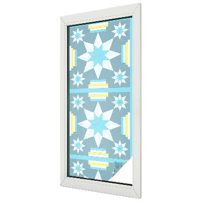 Film fenêtre décoratif occultant vitrail Motif en étoile