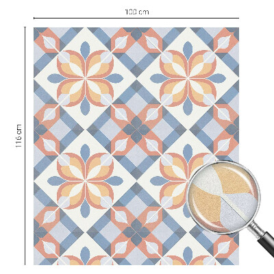 Vitrail autocollant pour fenêtre symétrie colorée