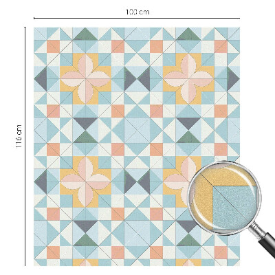 Film fenêtre décoratif occultant vitrail géométrie colorée