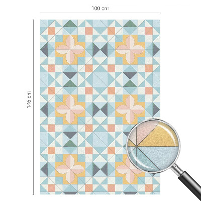 Film fenêtre décoratif occultant vitrail géométrie colorée