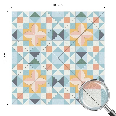 Film fenêtre décoratif occultant vitrail géométrie colorée