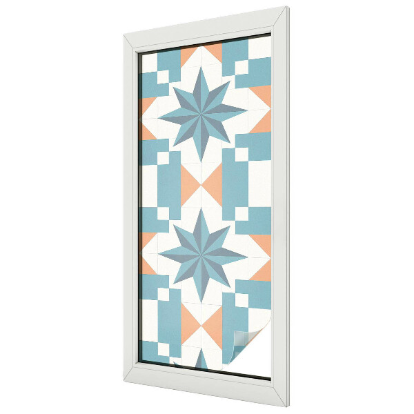 Vitrail autocollant pour fenêtre étoiles bleues