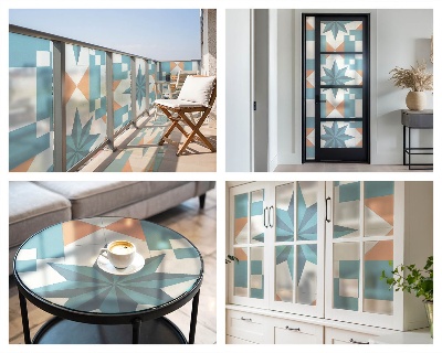 Vitrail autocollant pour fenêtre étoiles bleues