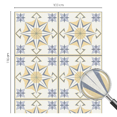 Vitrail autocollant pour fenêtre étoiles géométriques