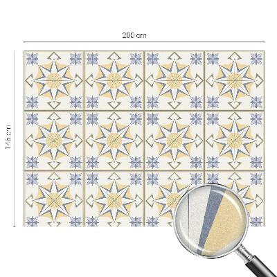 Vitrail autocollant pour fenêtre étoiles géométriques