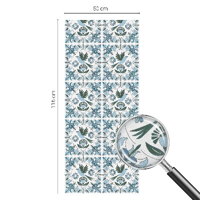 Vitrail autocollant pour fenêtre fleurs bleues