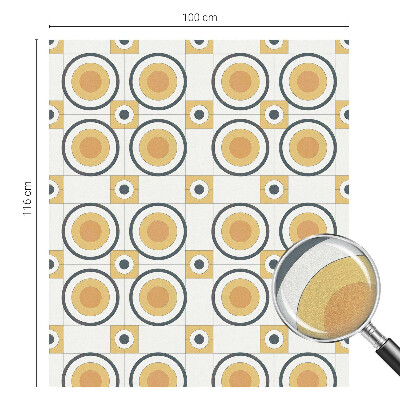 Film fenêtre décoratif occultant vitrail Cercles rétro