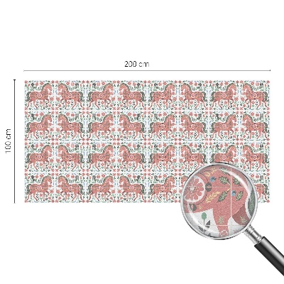 Film fenêtre décoratif occultant vitrail chevaux colorés