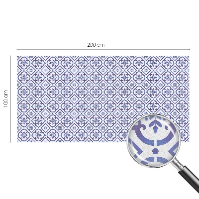 Film occultant fenêtre effet vitrail Carreaux bleus