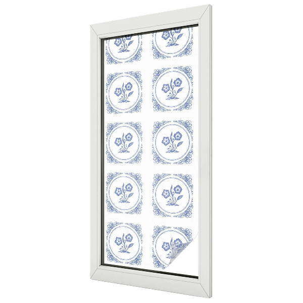 Vitrail autocollant pour fenêtre Fleurs délicates