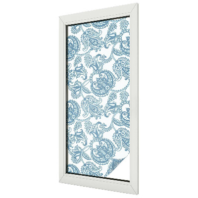 Autocollant pour vitrage ornements bleus