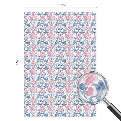 Vitrail autocollant pour fenêtre symétrie florale