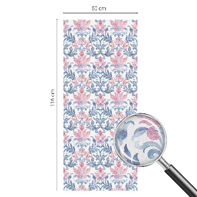 Vitrail autocollant pour fenêtre symétrie florale