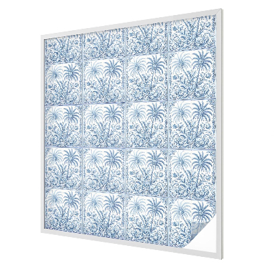 Film occultant fenêtre effet vitrail paysage tropical