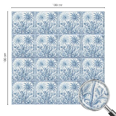 Film occultant fenêtre effet vitrail paysage tropical