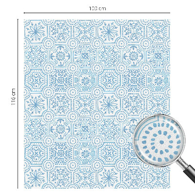 Film occultant fenêtre effet vitrail Carreaux bleus