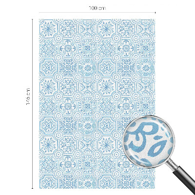 Film occultant fenêtre effet vitrail Carreaux bleus