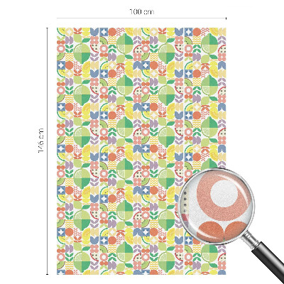 Autocollant pour vitrage fruits colorés