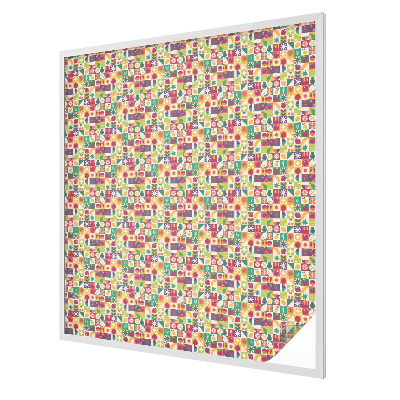 Film occultant fenêtre effet vitrail abstraction colorée