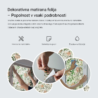 Autocollant pour vitrage feuilles de fleurs